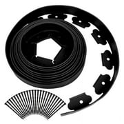 7.5 x 12.5 in Black ABS Plastic Garden Border Edging 15 Count
